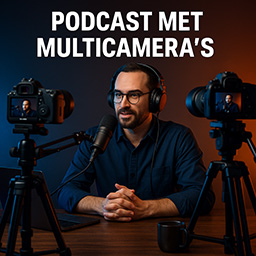 Professionele multicamera podcast opname bij MWIG Podcast Studio België – videopodcast met topkwaliteit audio en belichting